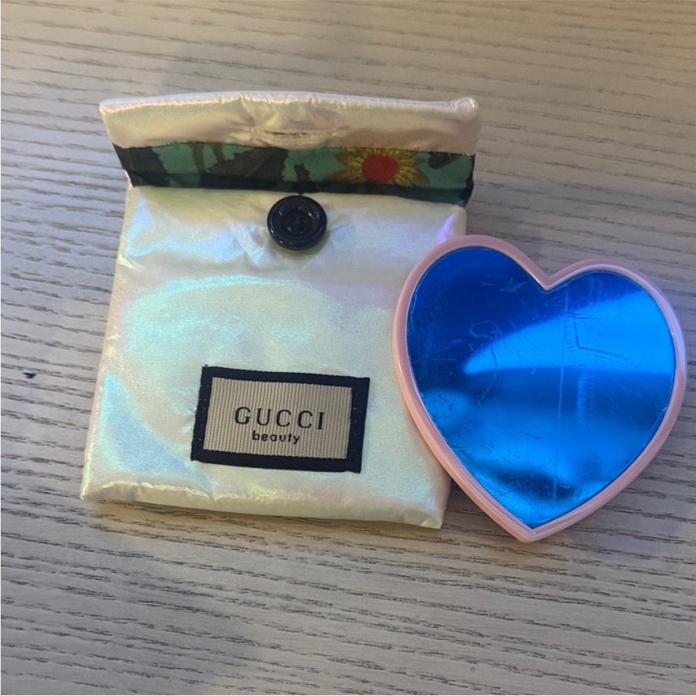 Gucci Beauty Pink and Blue Heart Mirror